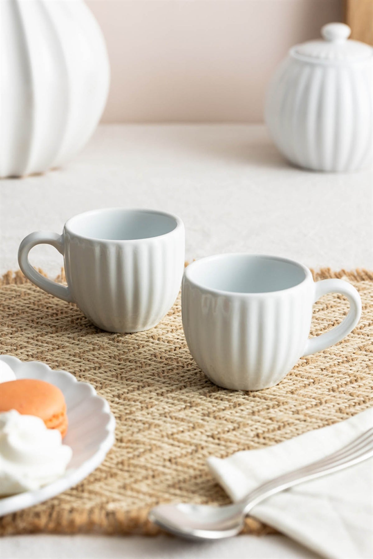 P & K Price & Kensington Tassen Luxe in white, 85 ml, ceramic coffee cup with a smooth finish, ideal for hot beverages.