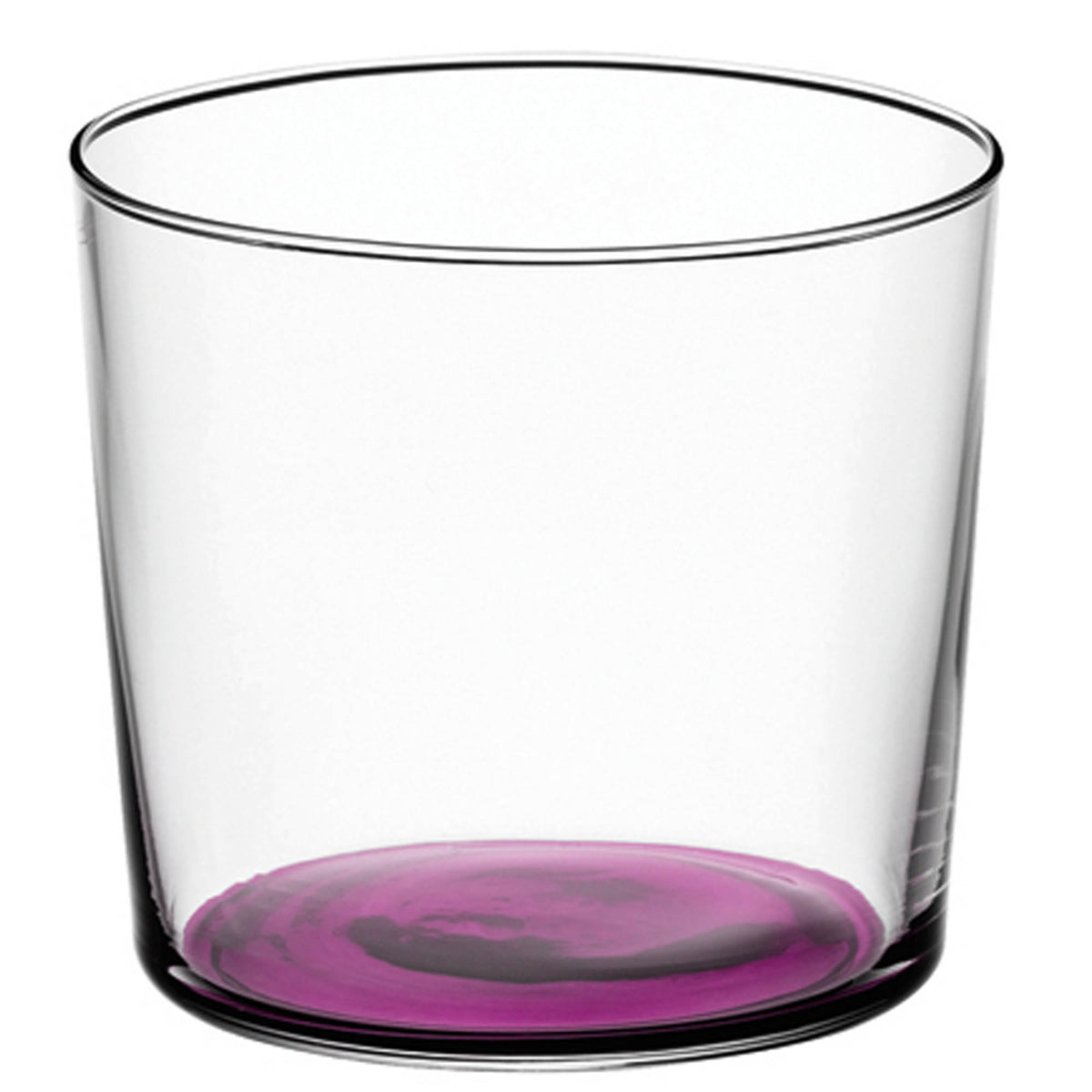 Set of four LSA CORO berry-colored glass tumblers, 310ml capacity, with elegant rounded design for drinking and serving beverages.
