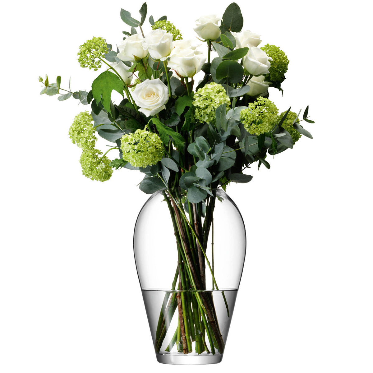 Clear LSA Flower Grand Bouquet Vase, 35cm tall, with a wide opening and elegant design for floral arrangements.