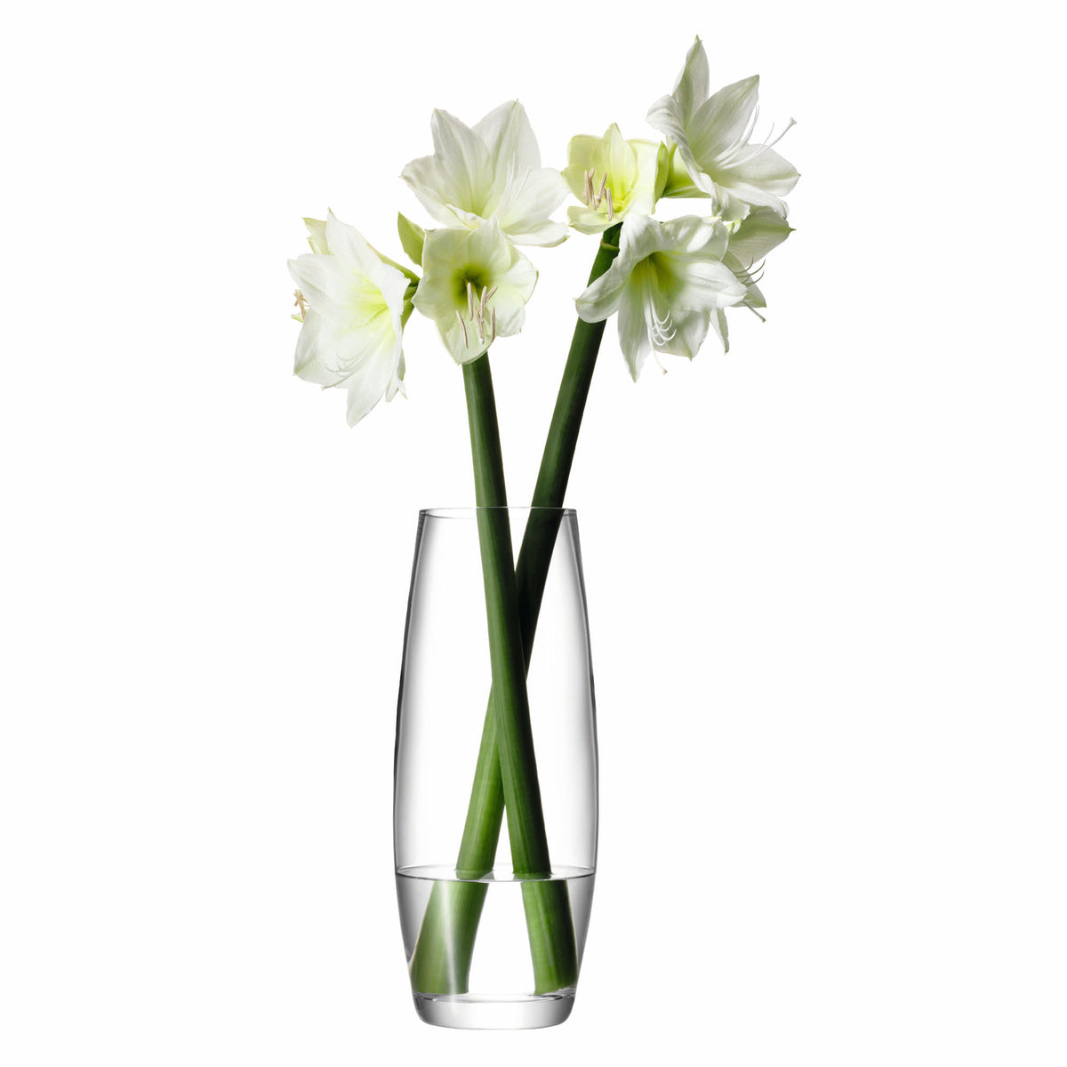 Clear flower grand stem vase by LSA, 41cm tall with a sleek, modern design, perfect for displaying floral arrangements.