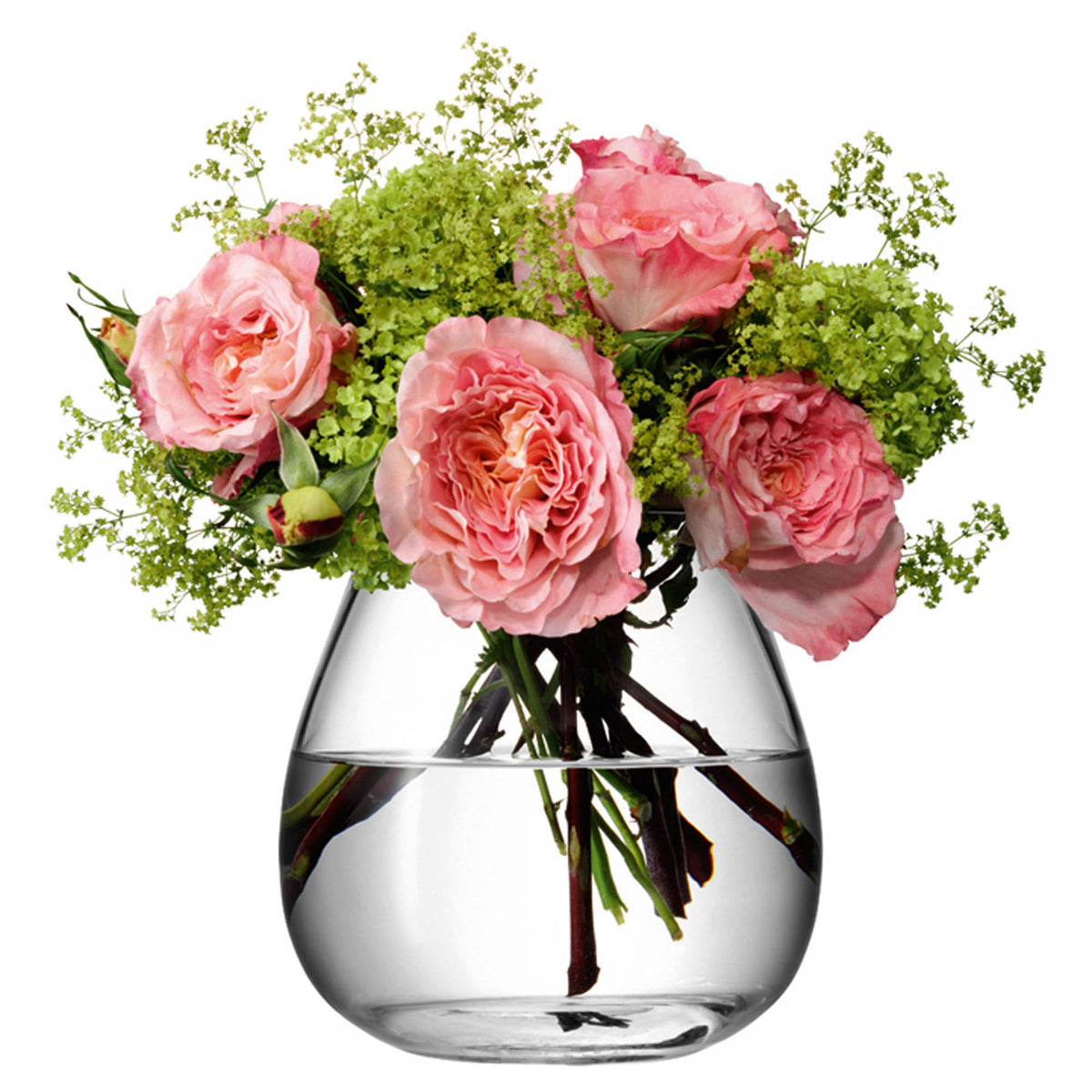 Clear LSA Flower Vase in H17cm with a sleek, modern design, perfect for displaying fresh or dried flowers.