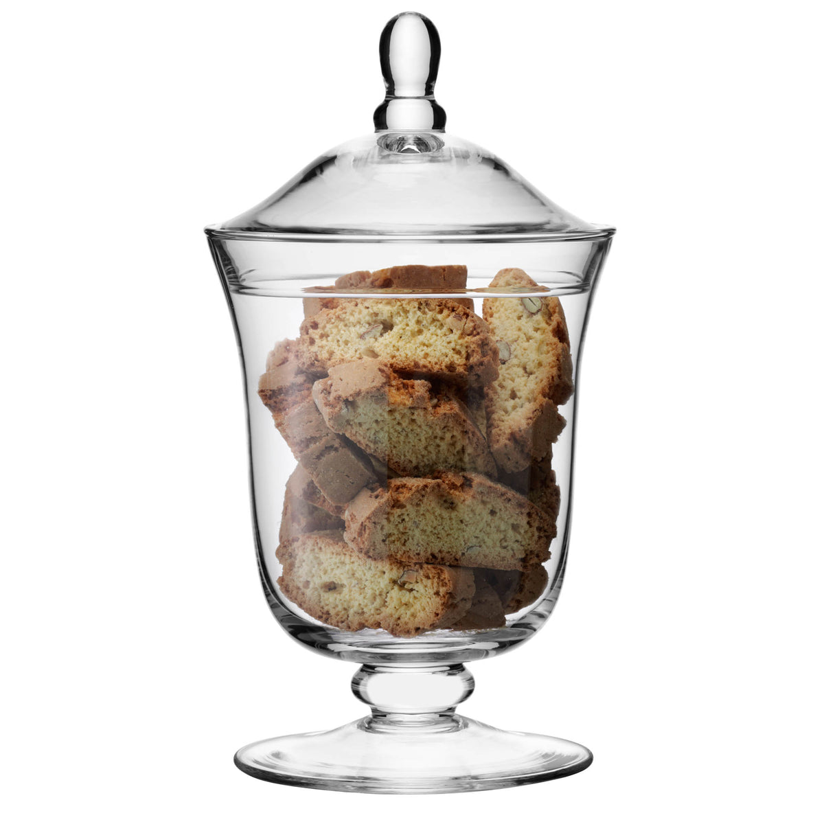 Clear LSA Serve Bonbon Jar, 25cm tall, transparent glass storage container for candies or snacks.
