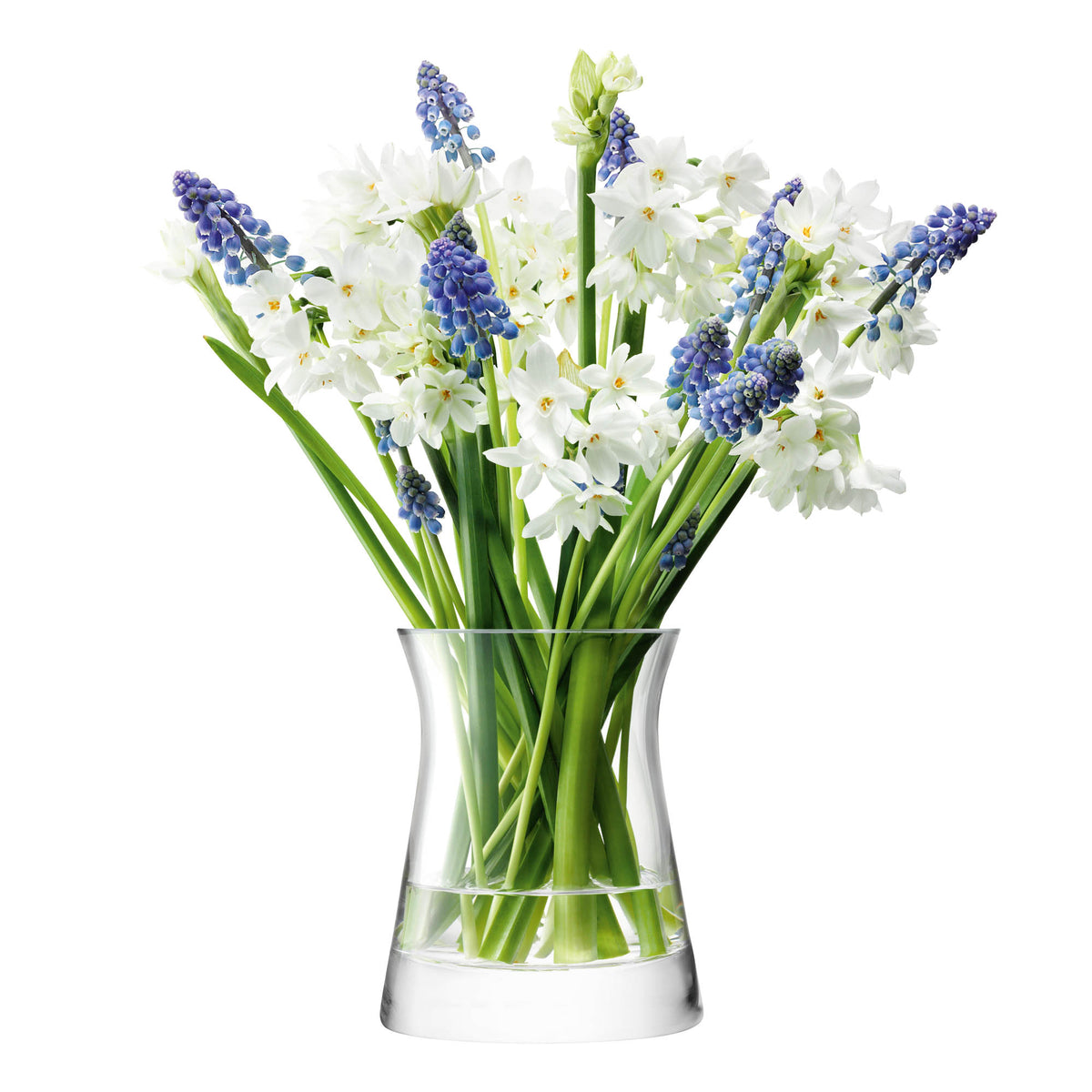 Clear LSA Flower Garden Posy Vase, 13cm tall, with a delicate floral design and transparent glass construction.