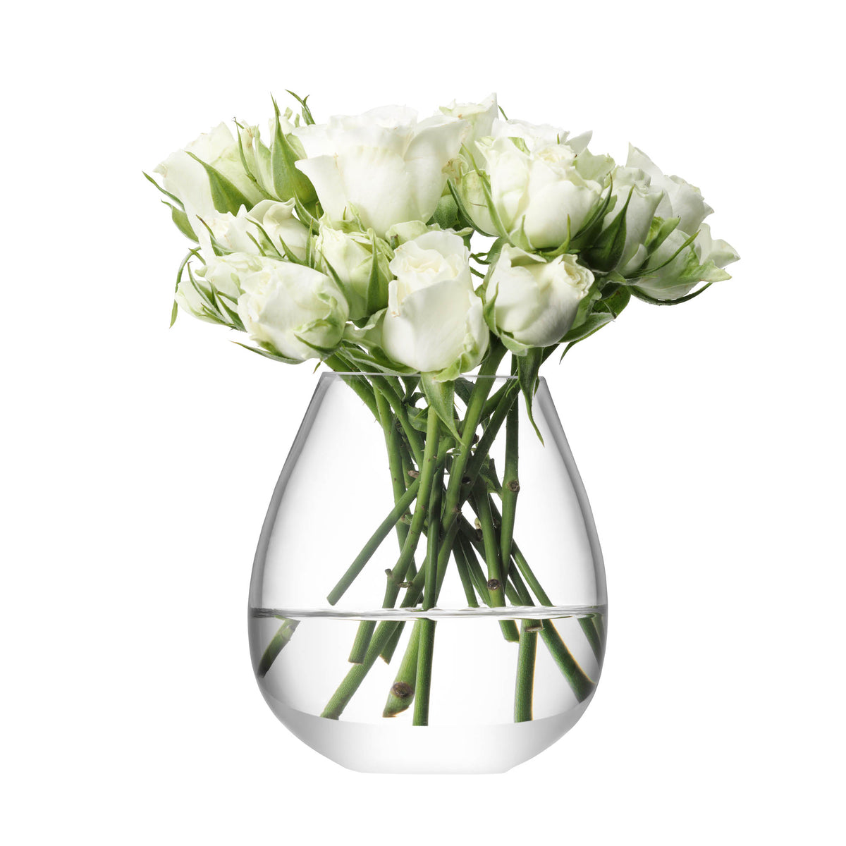Clear LSA Flower Mini Table Vase with a 9.5cm height, featuring a simple, elegant design for small floral arrangements.
