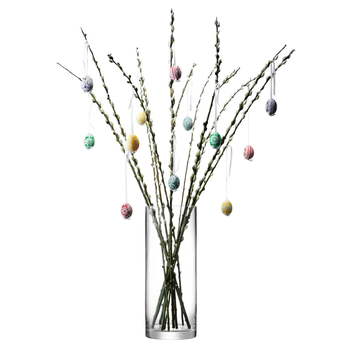 Clear LSA Column Giant Vase, 50cm tall with 20cm diameter, featuring a sleek design and transparent glass finish.