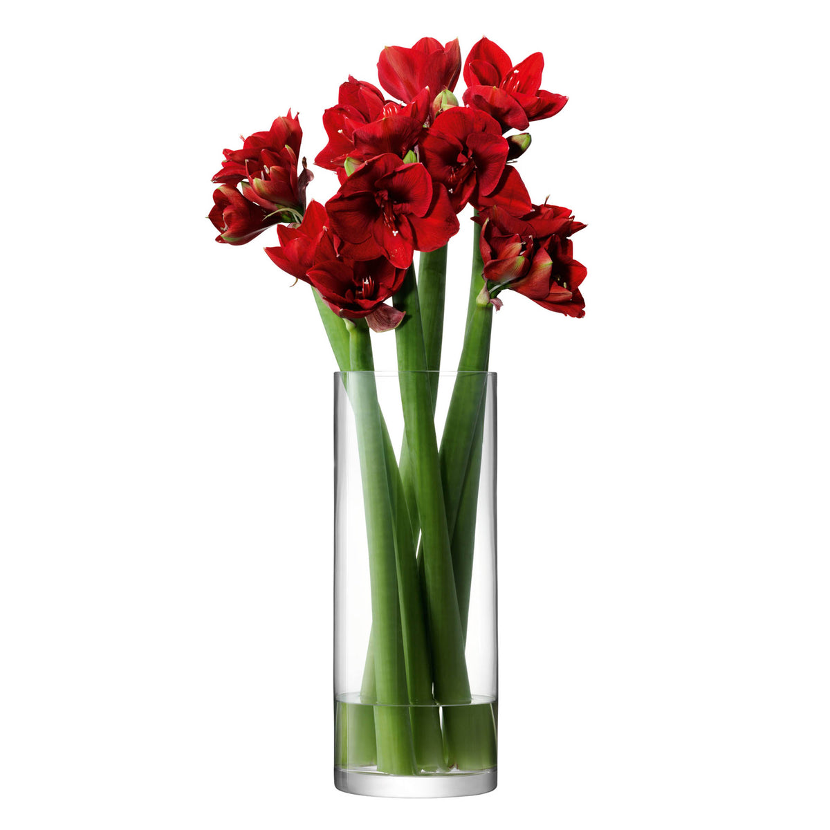 Clear LSA Column Giant Vase, 50cm tall with 20cm diameter, elegant glass vase for floral displays.