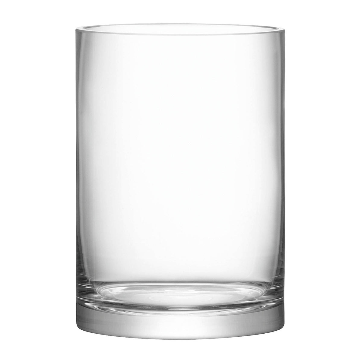 Clear LSA column vase or candleholder with H24cm height and 17cm diameter, featuring a sleek, modern design with a smooth finish.