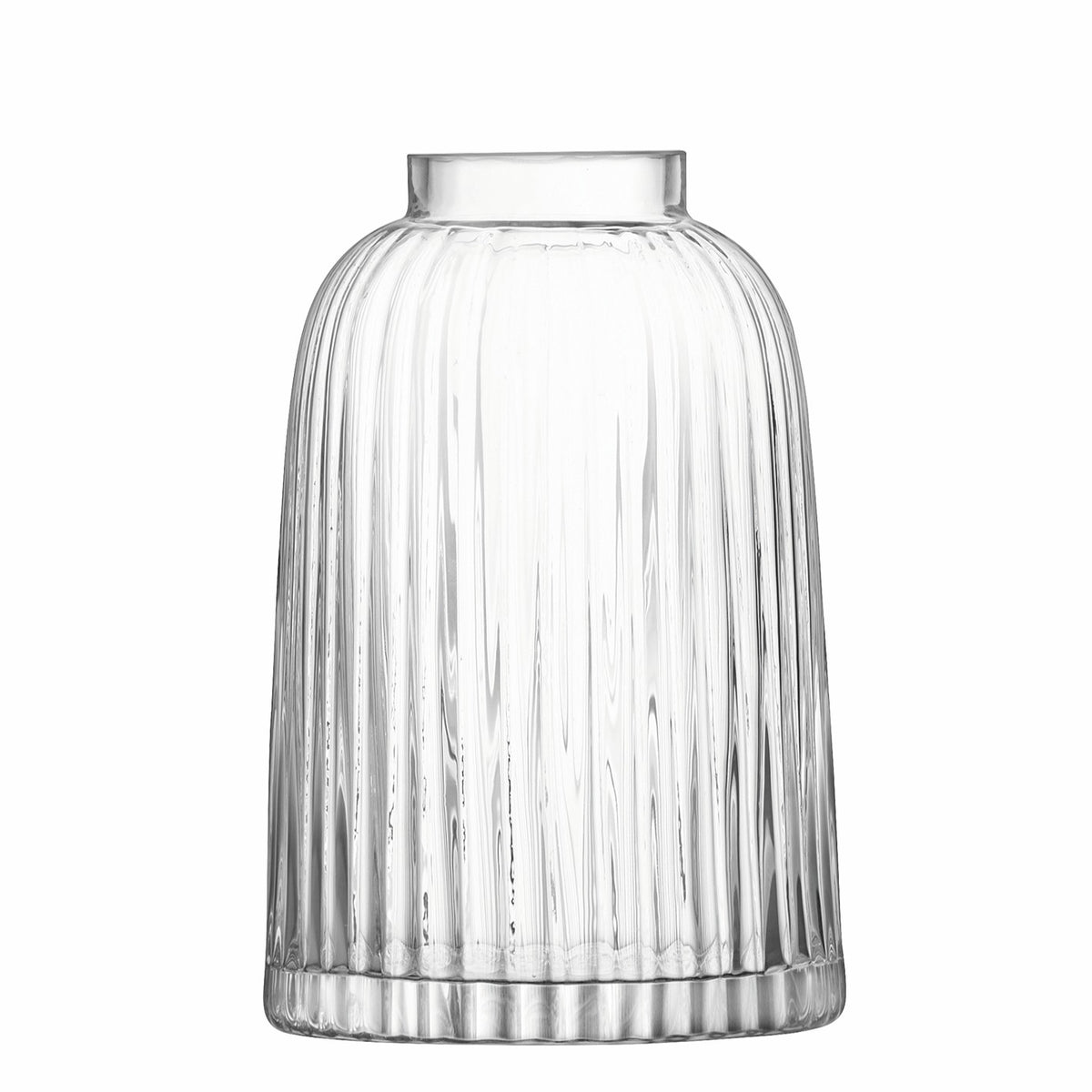 Clear LSA Vase PLEAT with a pleated design, standing 20cm tall, showcasing elegant and modern glass craftsmanship.