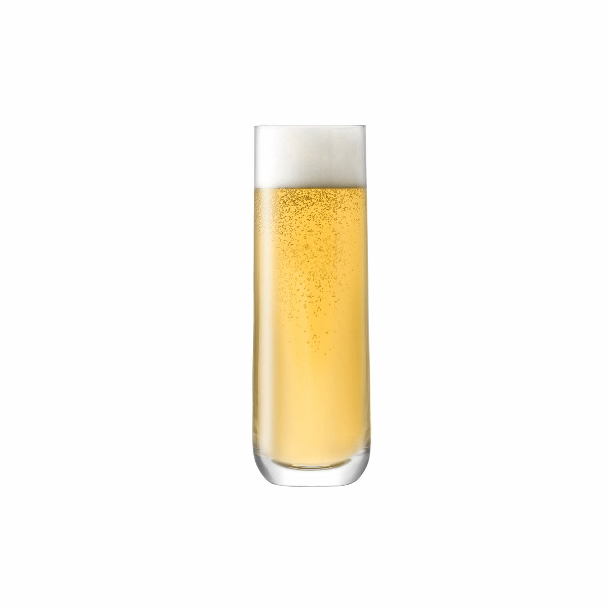Set of four LSA Borough highball glasses, 420ml clear longdrink glasses, showcasing sleek, modern design perfect for beverages.