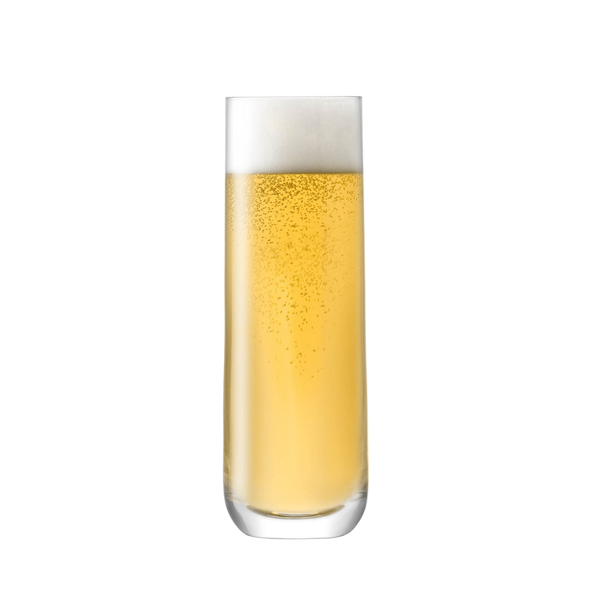 Set of four LSA Borough Highball glasses, 420ml clear longdrink glasses with a sleek design for cocktails and beverages.