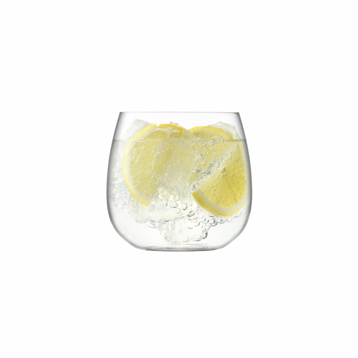 Set of four clear LSA Borough stemless wine glasses, 370ml capacity, stylish and modern for serving wine.