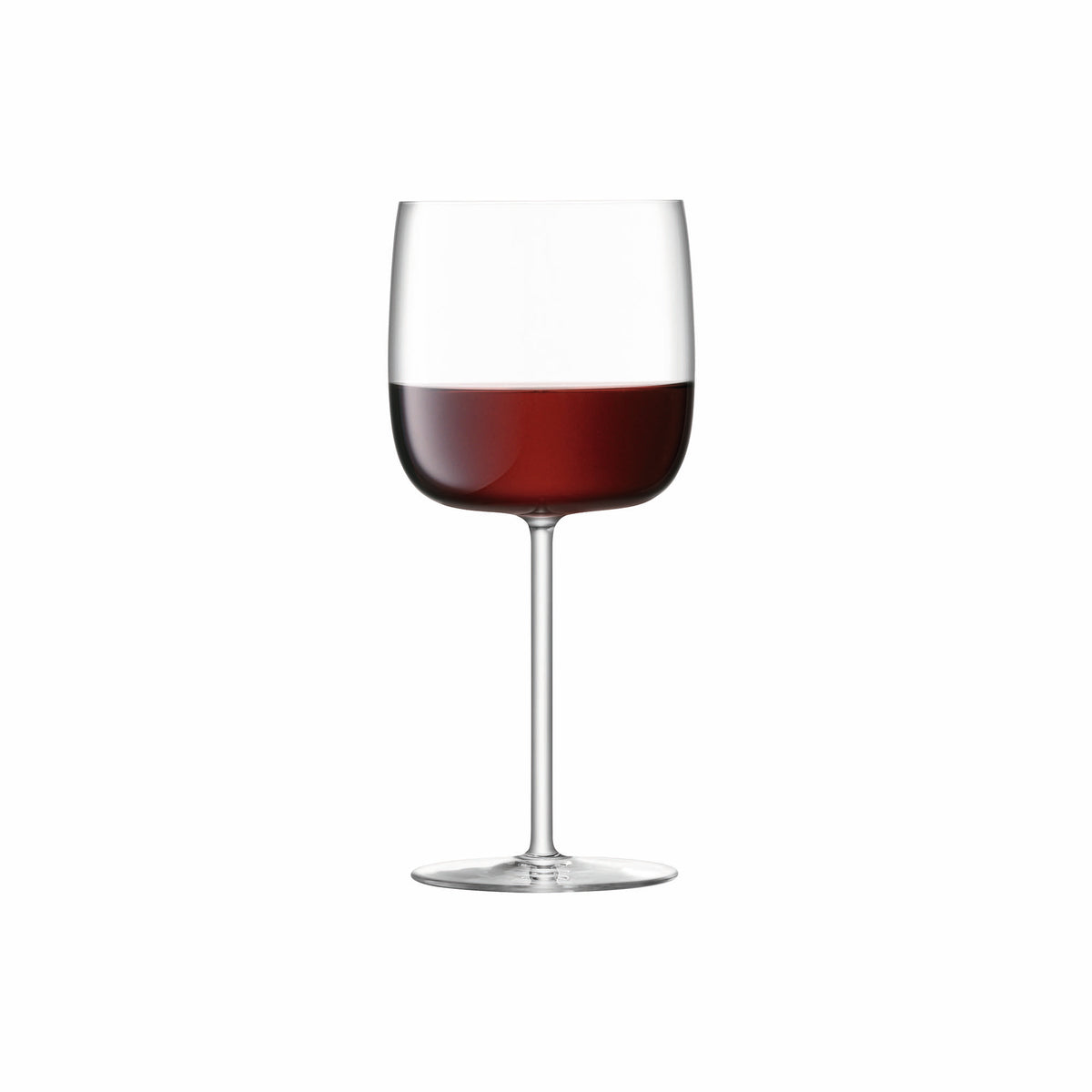 Set of four clear LSA Borough wine glasses, 450ml capacity, elegant design for serving wine.