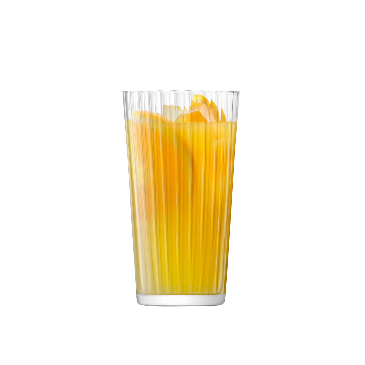 Set of four large LSA Gio Line Juice Glasses, 320ml clear longdrink glasses for beverages, stylish and durable.