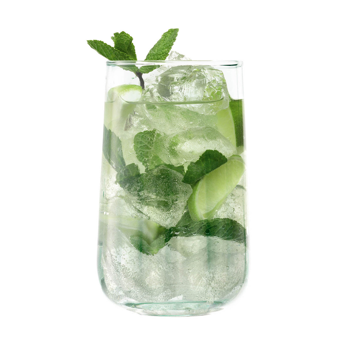 Set of four LSA MIA matte 590ml longdrink glasses, clear glass with a modern design for stylish beverages.