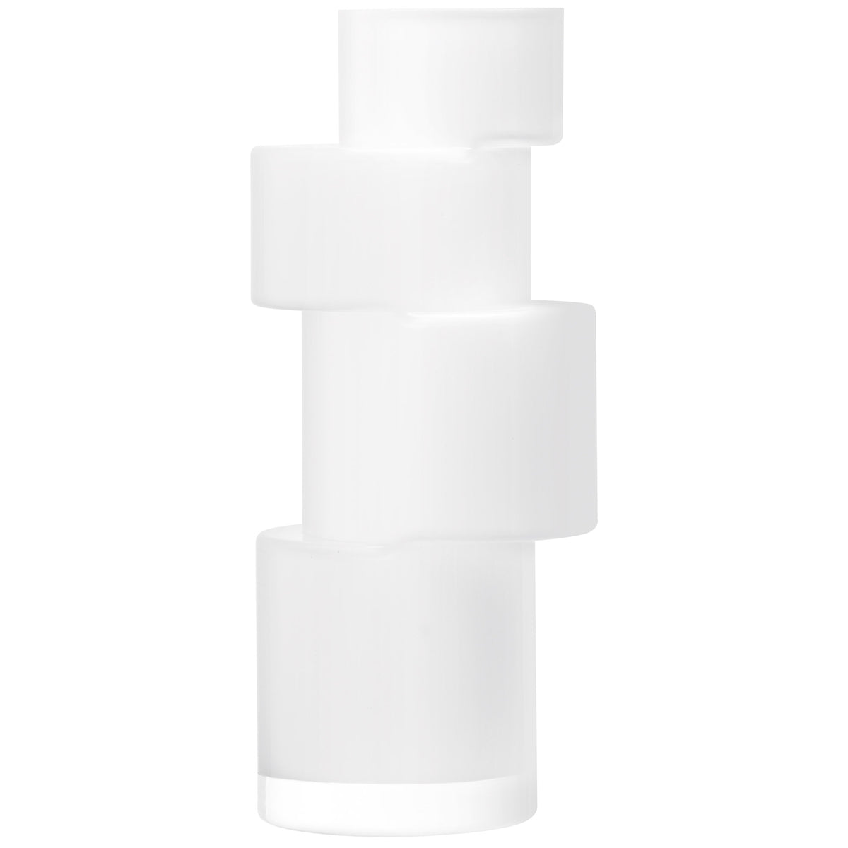 White LSA Vase TIER, 35cm tall, with a modern minimalist design, featuring a smooth surface and elegant shape.
