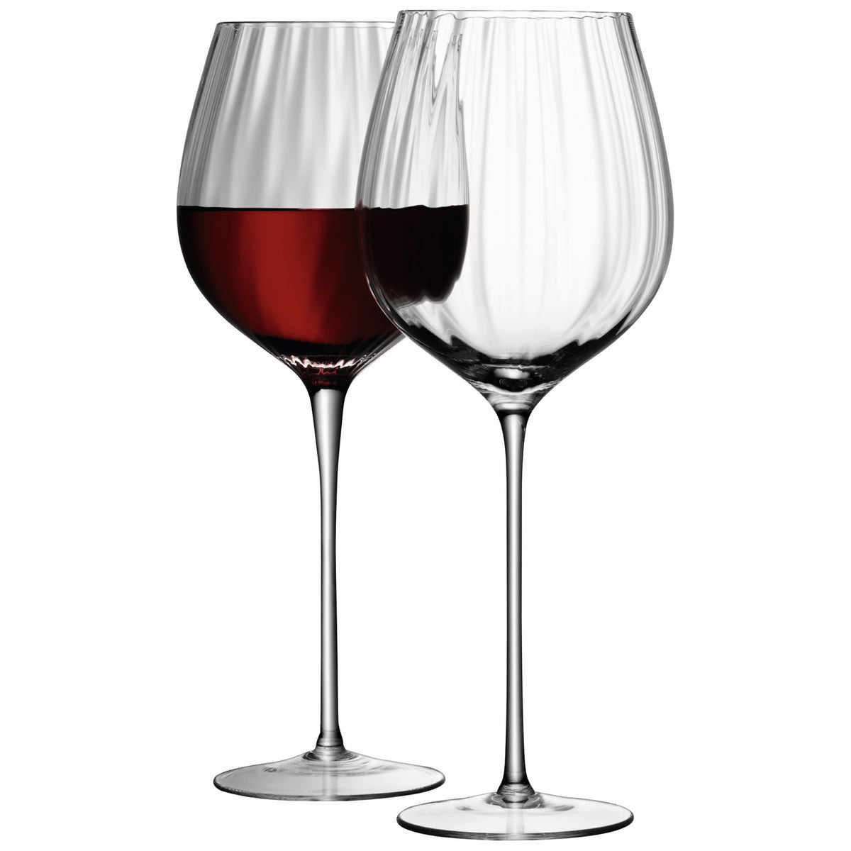 Pair of LSA Aurelia red wine glasses, 660ml clear optic rotweinglas with elegant design, perfect for serving red wines.