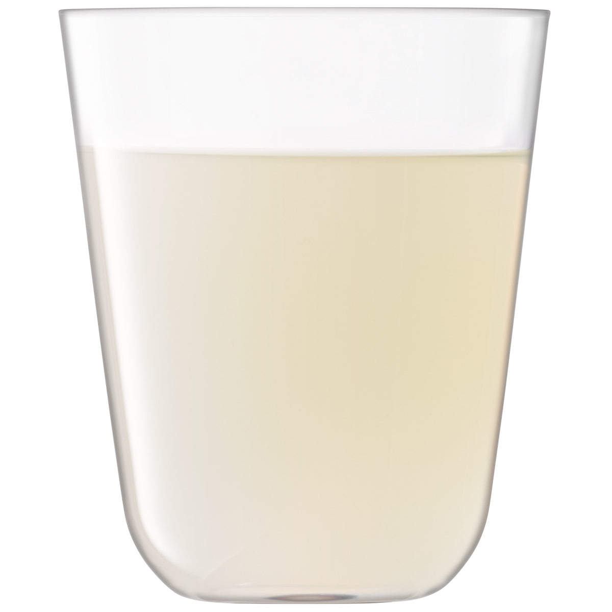 Set of four clear LSA ARC tumblers, 380ml capacity, made of glass, showcasing sleek design and transparent finish.