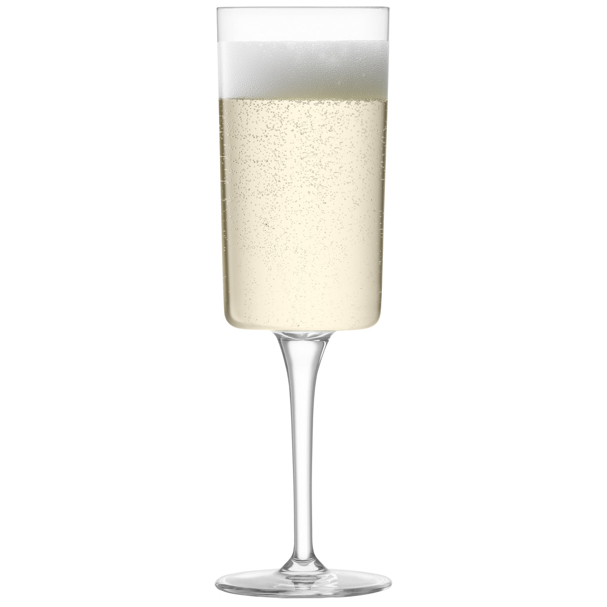 Set of four clear LSA GIO Sektgläser, 210ml champagne flutes for serving sparkling wine, elegant and modern design.