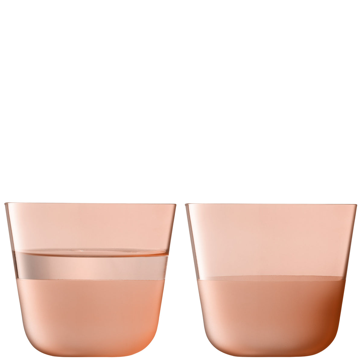 LSA Tumbler ARC CONTRAST set with two coral 260ml glass tumblers for drinks, stylish and modern design.