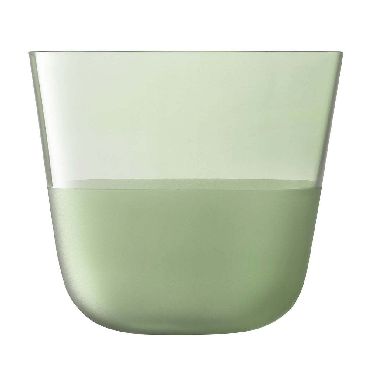Two LSA Arc Contrast Tumblers in moss green, 260ml capacity, featuring a modern design and contrasting rim details.