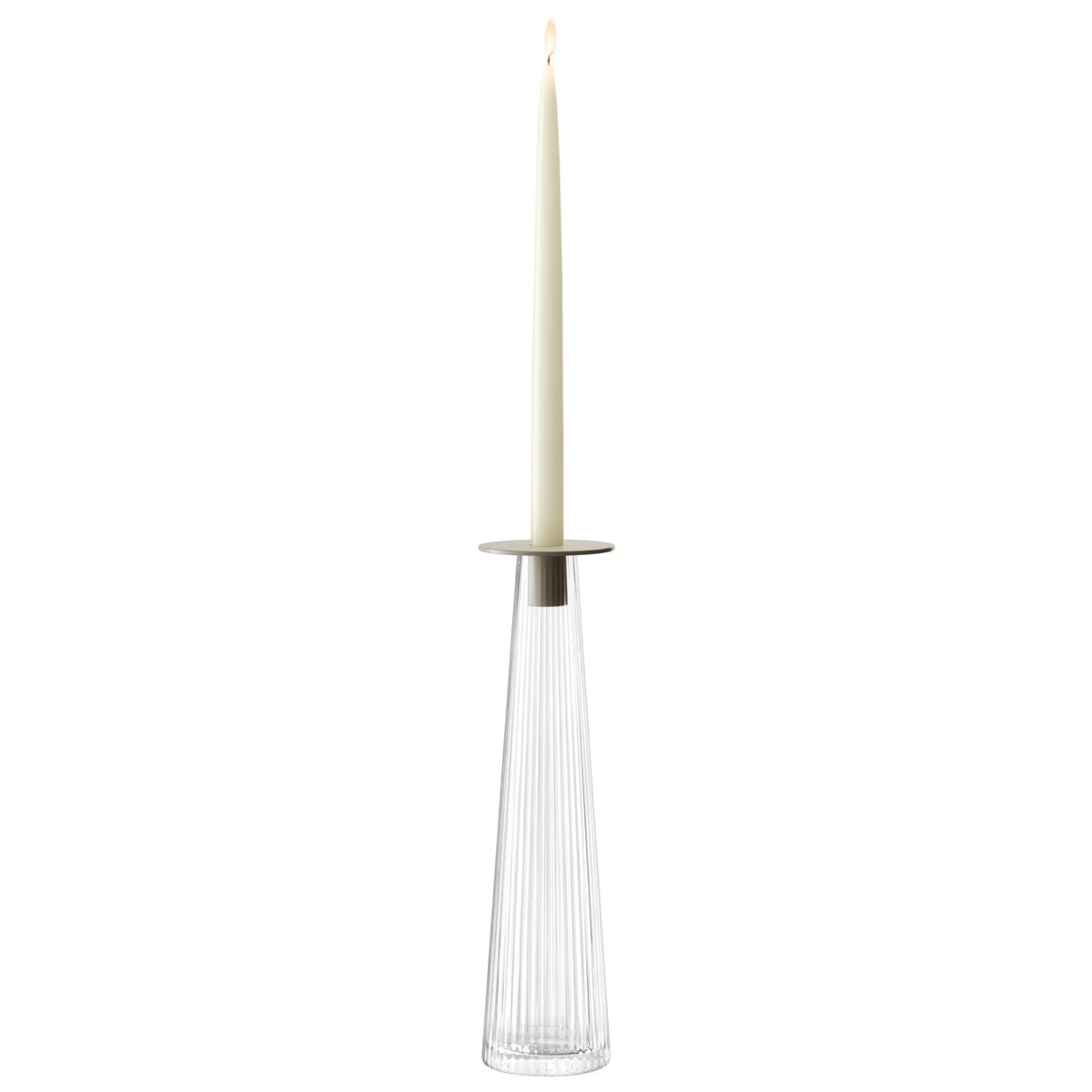LSA Beacon glass candle holder, 34 cm tall, clear and elegant design, perfect for decorative lighting and modern table settings.