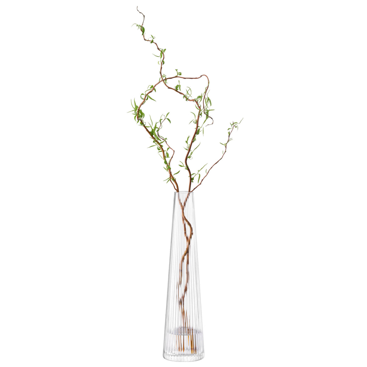 LSA Beacon glass candle holder, clear 34 cm tall, elegant design perfect for decorative and ambient candle displays.