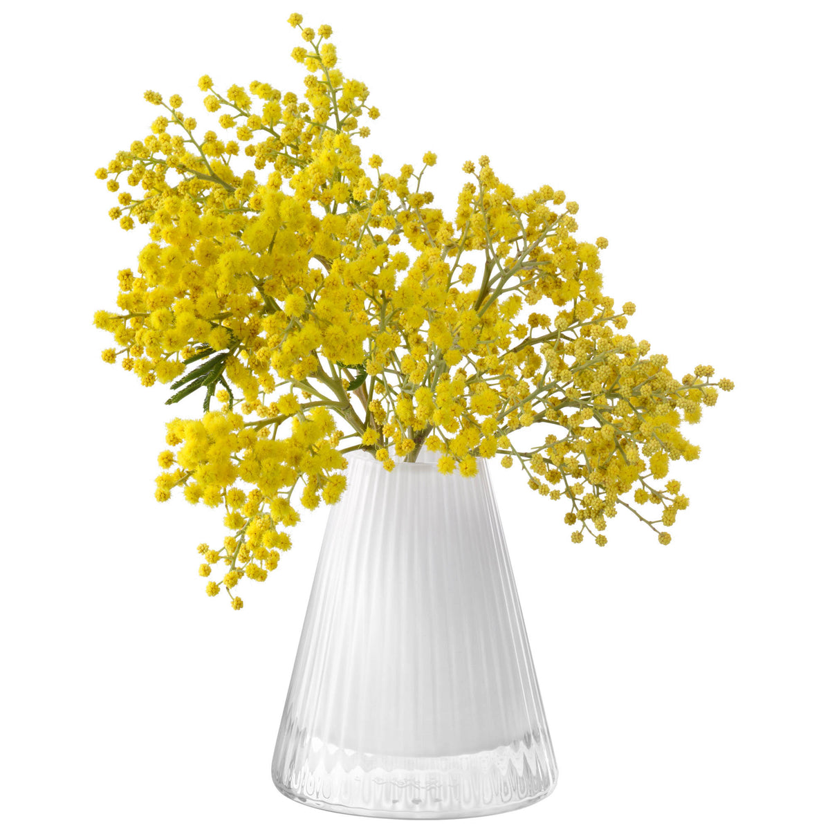 LSA Beacon candle holder and vase in chalk white with a 10cm height, featuring a sleek, modern design.