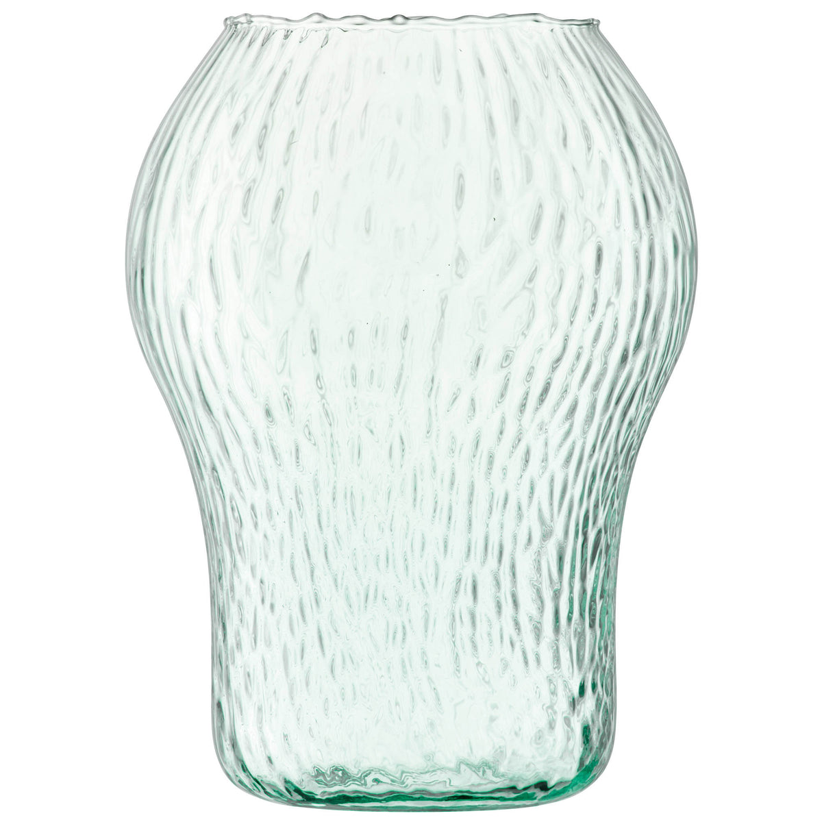 LSA Canopy Seed Vase in recycled glass, 27cm tall, with a rounded, modern design perfect for floral arrangements.