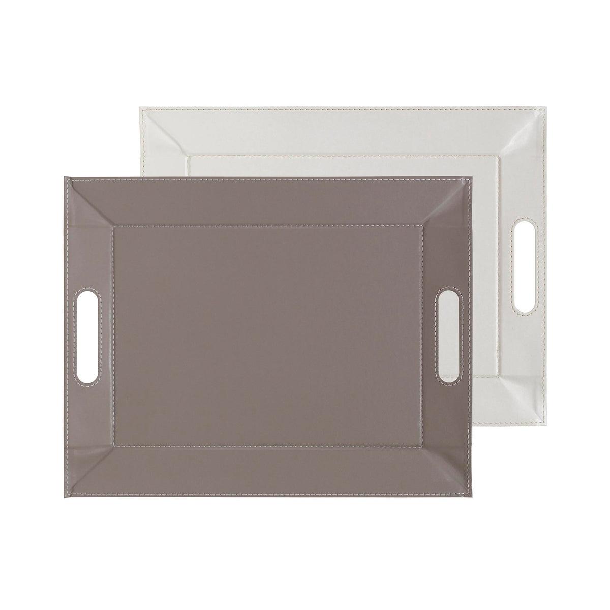 FREEFORM DUO tablett in white and taupe with a sleek, modern design, perfect for serving or decorative use.