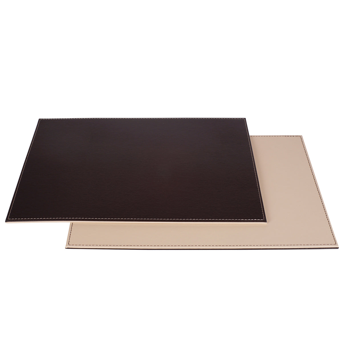 FREEFORM Platzset DUO in schokobraun and creme, rectangular with woven texture, designed for dining table use.