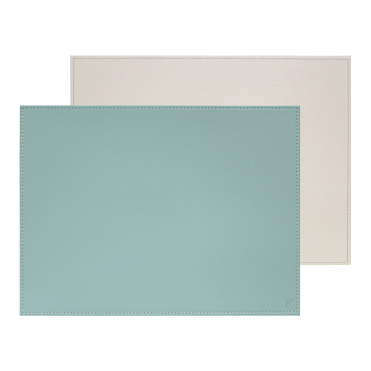 FREEFORM Platzset DUO in mint and gray with rectangular shape, featuring a stylish and durable table setting accessory.
