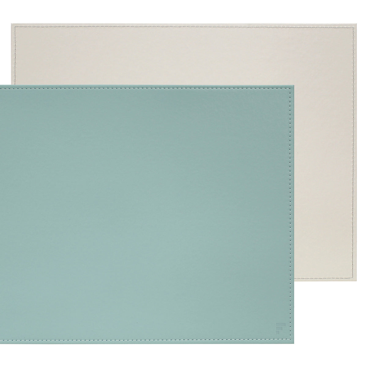 FREEFORM Platzset DUO in mint and gray, rectangular table setting with two matching placemats, stylish and modern design.