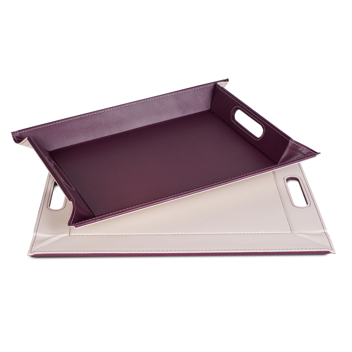 FREEFORM Duo tablet in plum and ivory with elegant design, showcasing smooth, polished surfaces and a modern aesthetic.