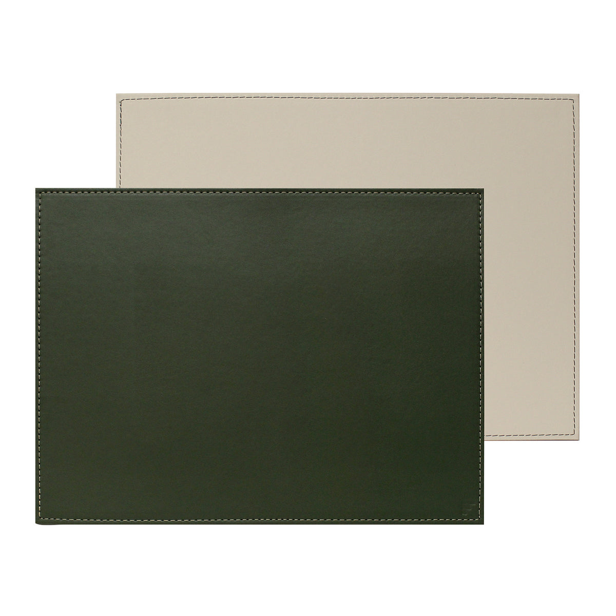 FREEFORM Platzset DUO with olive and ivory colors, rectangular design, made of durable material for table protection.