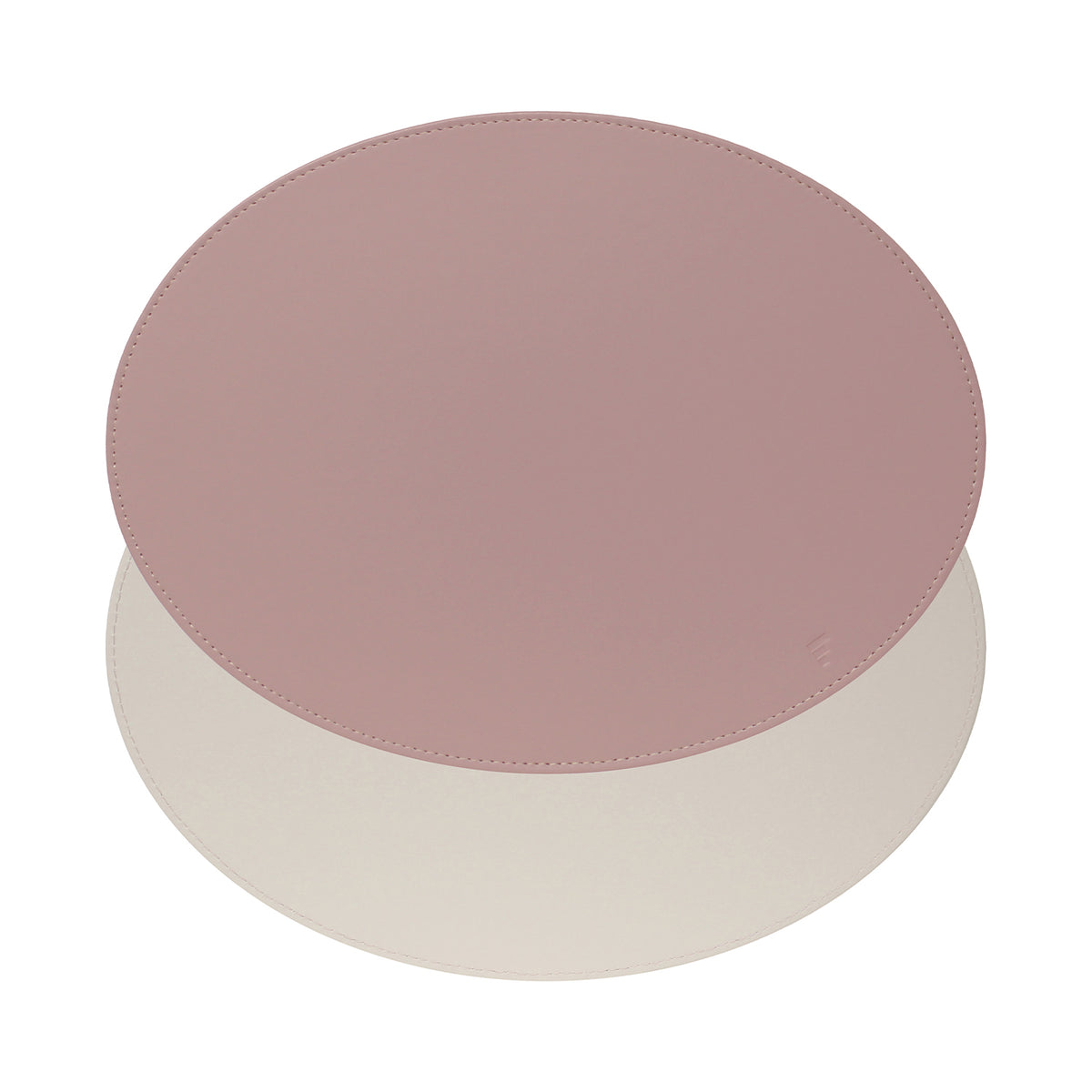 FREEFORM Platzset DUO in altrosa and stein, oval-shaped table placemat set with elegant design and soft color tones.