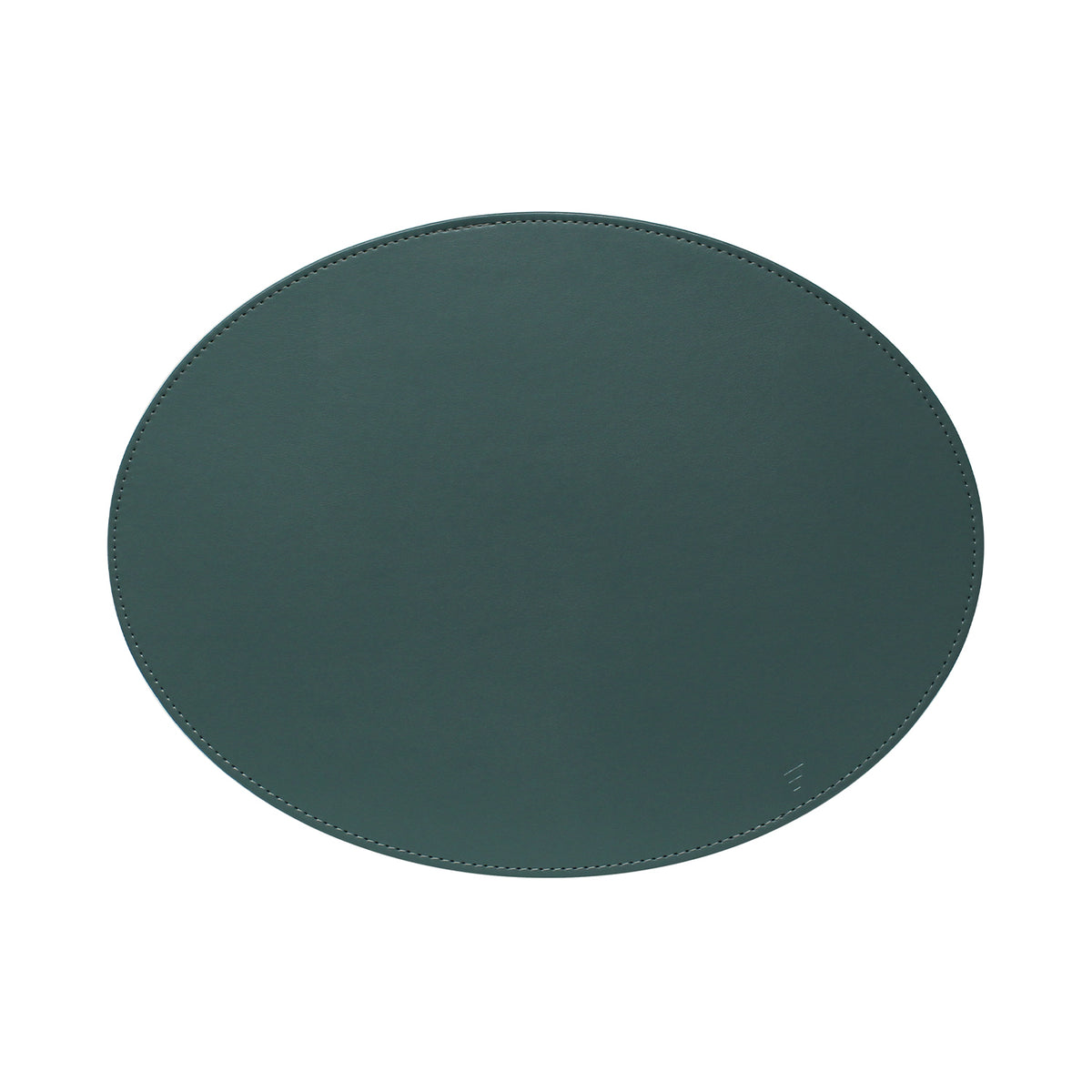 FREEFORM Platzset DUO in petrol and anthracite, oval-shaped table place setting with matching placemats and napkins.