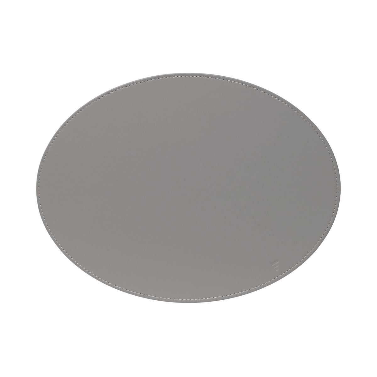 FREEFORM Platzset DUO in grey and white, oval-shaped table setting with elegant fabric material.