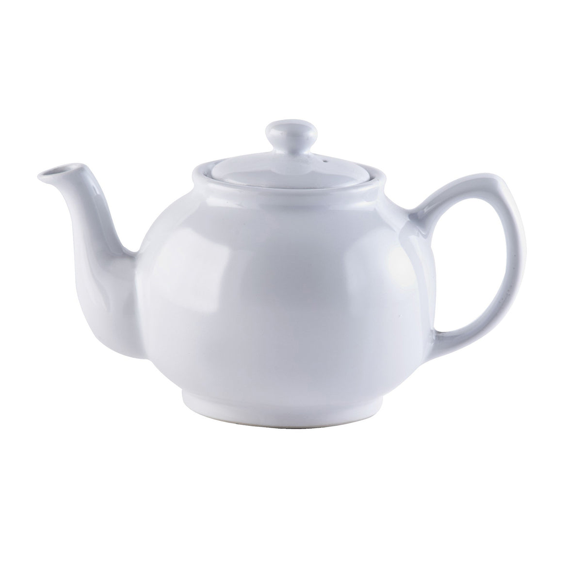 White P & K Kensington teapot with a classic design, featuring a smooth, rounded body and a spout for pouring tea.