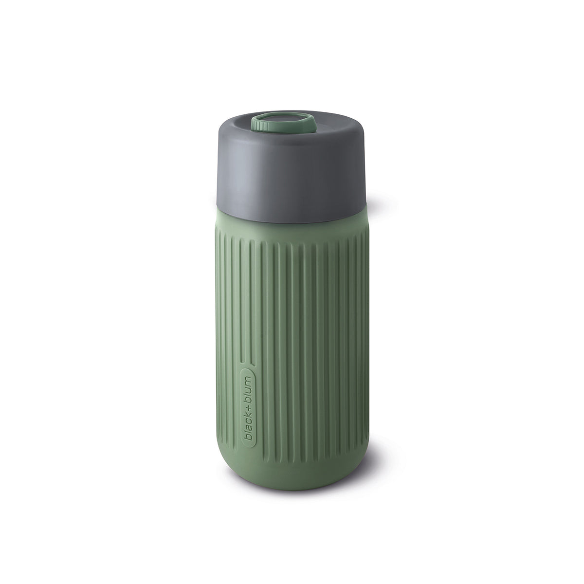 BLACK+BLUM blue to-go coffee cup, stylish and reusable Kaffeebecher with a sleek design and secure lid.