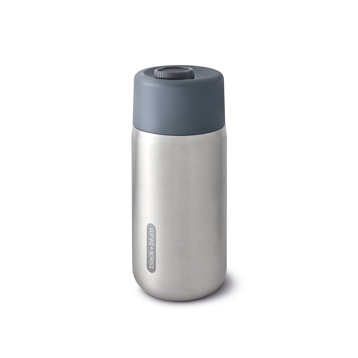 BLACK+BLUM orange TO-GO thermobecher with 340 ML capacity, showing a sleek, insulated travel mug for hot and cold drinks.