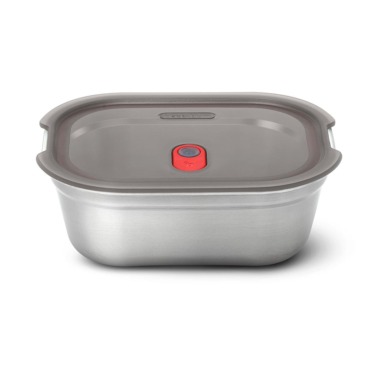 Black+Blum stainless steel rectangular multifunctional storage container with lid, ideal for kitchen organization.