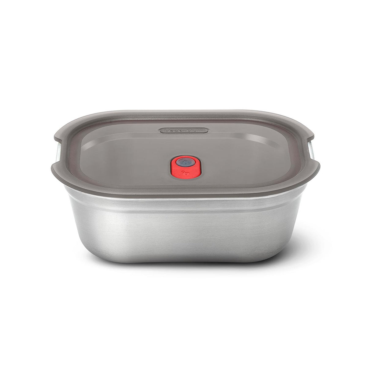BLACK+BLUM stainless steel rectangular multifunction storage container with secure lid and sleek design.