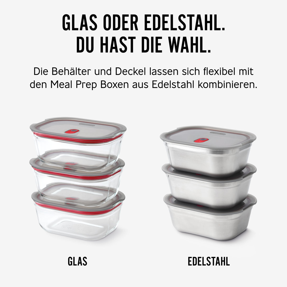 Black+Blum glass multifunctional storage jar with airtight lid, ideal for kitchen organization and food storage.