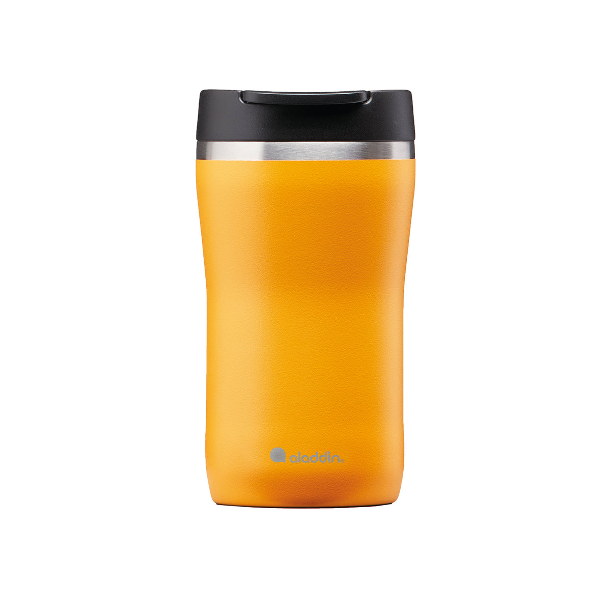 ALADDIN Barista thermobecher in Sonnen-Gelb, 250ml, with stainless steel body and leak-proof lid for hot drinks.