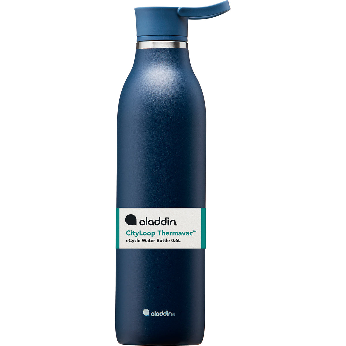 ALADDIN City Loop 600ml blue insulated water bottle, stainless steel, with lid and carrying loop, for hot or cold drinks.