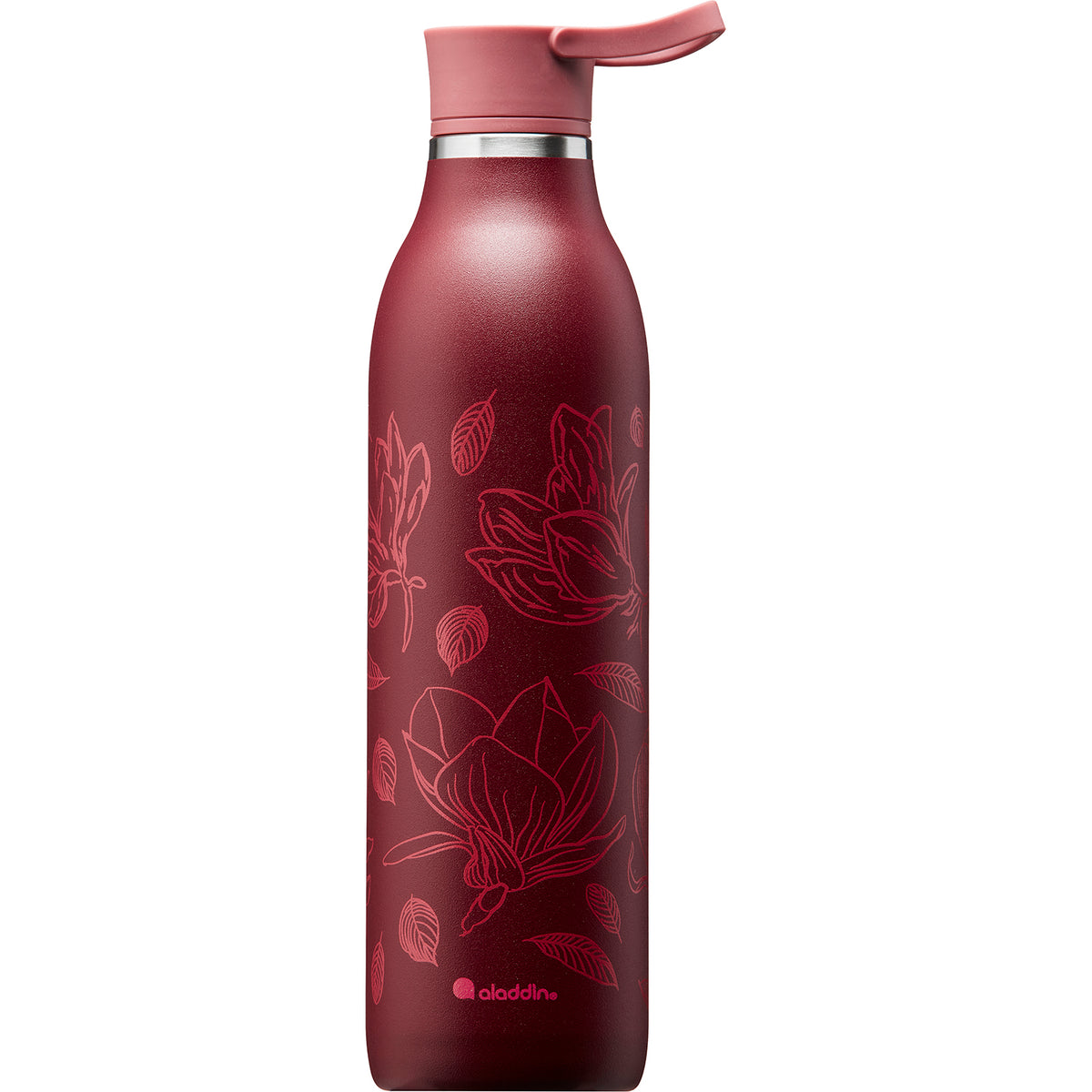 Red ALADDIN City Loop insulated bottle, 600ml, with a sleek design and secure cap, ideal for hot or cold beverages.
