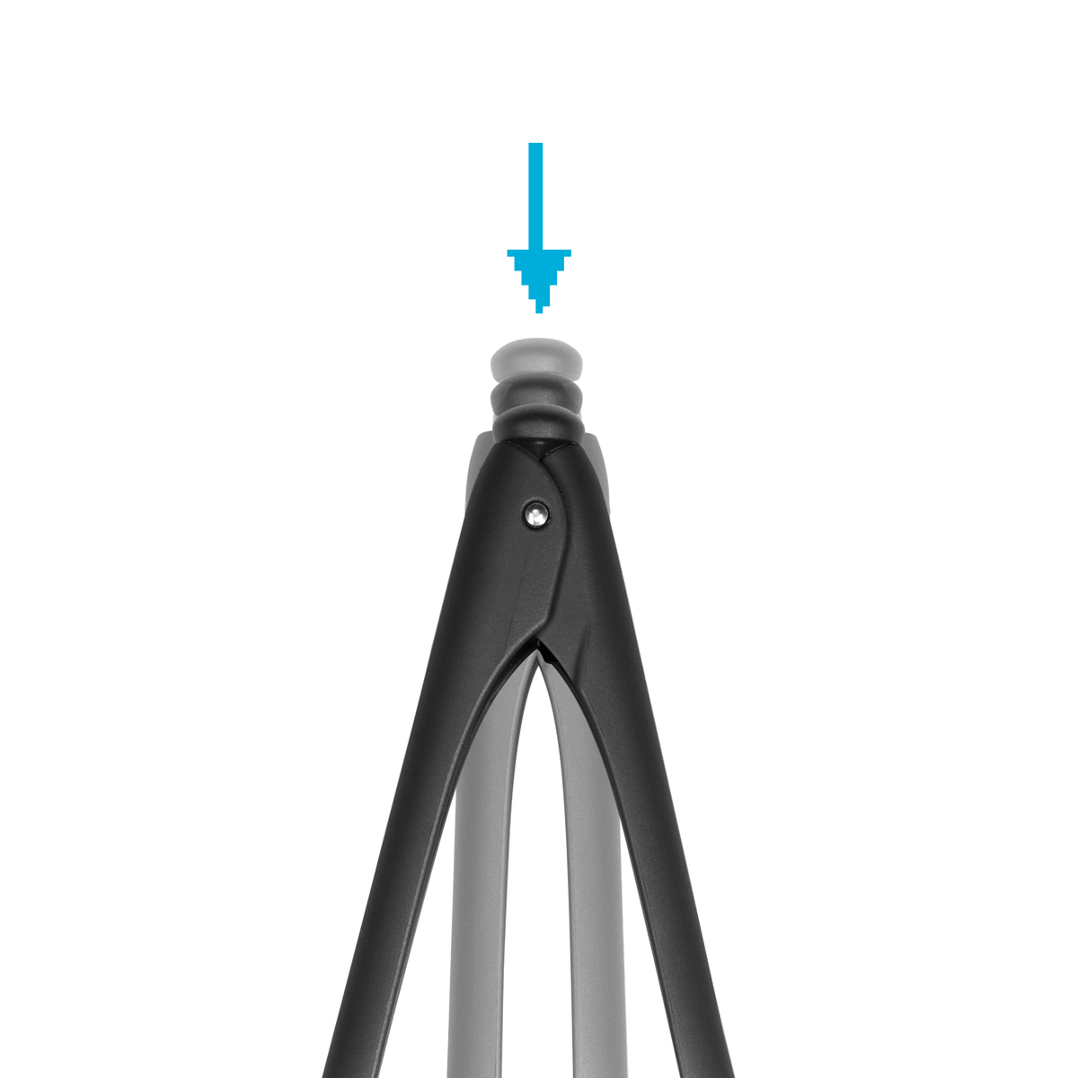 DREAMFARM black kitchen tongs, CLONGS model, stainless steel with black handles, suitable for grilling and cooking.