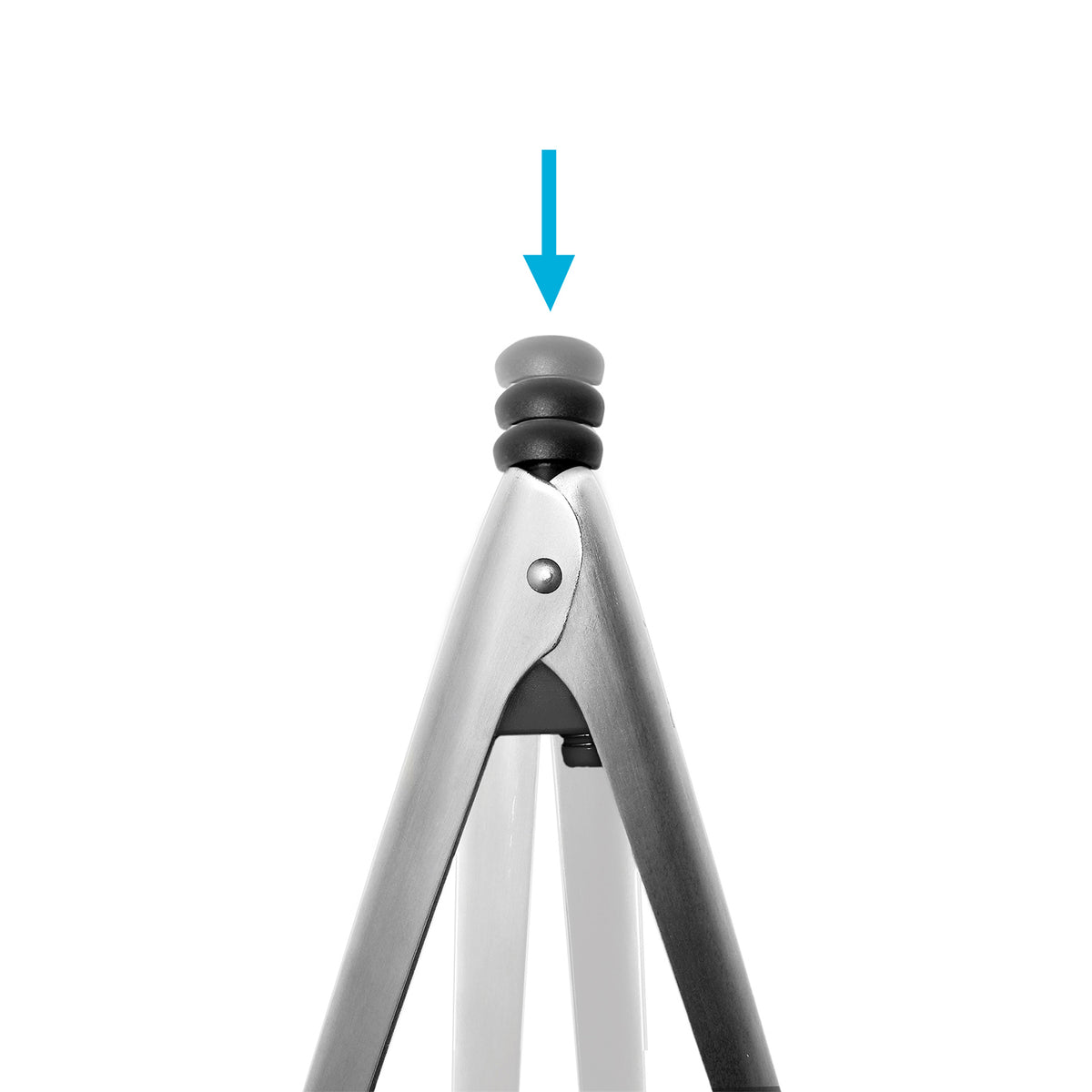 DREAMFARM black kitchen tongs, CLONGS style, stainless steel construction, suitable for cooking and serving.