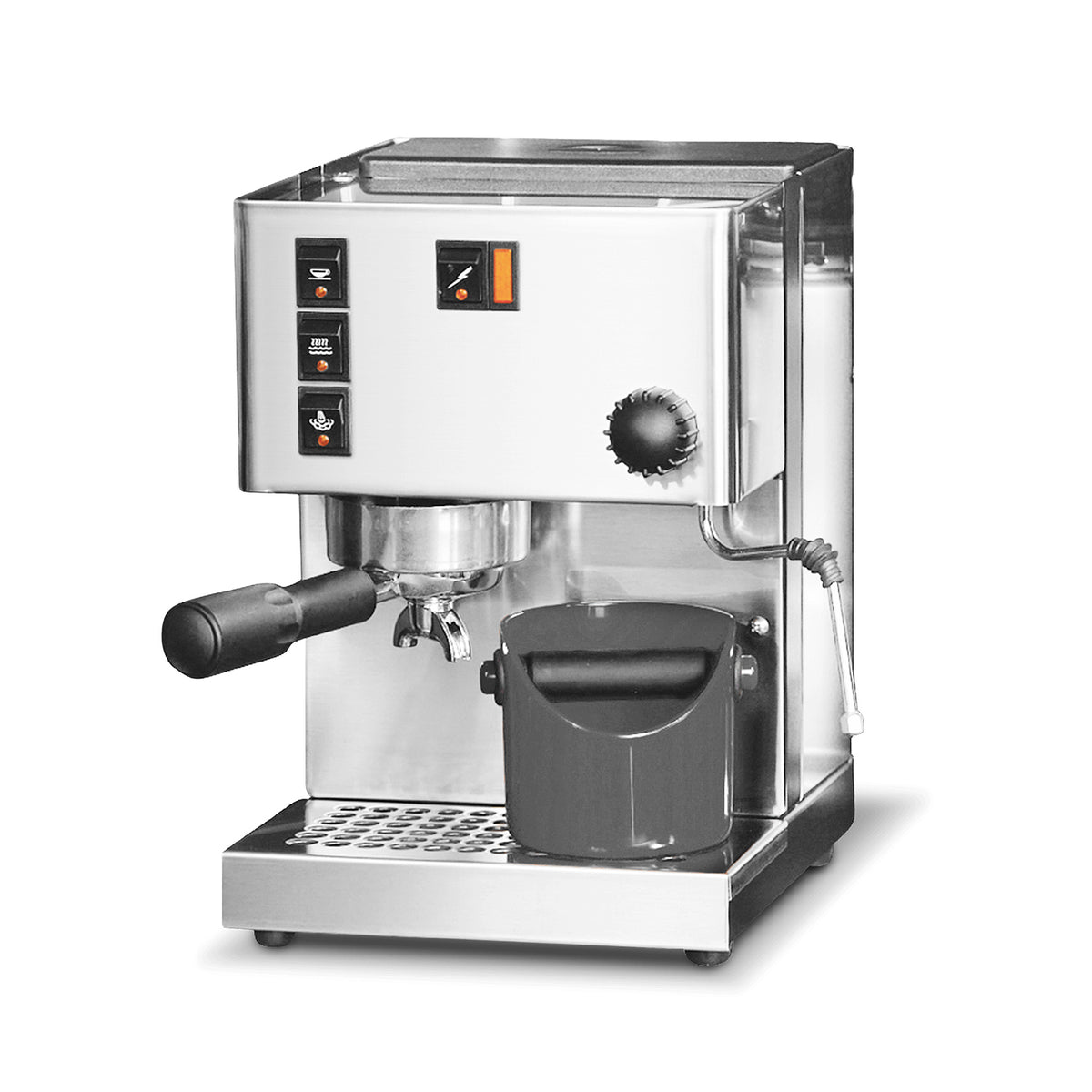 DREAMFARM Kaffeesatz-Behälter for coffee grounds disposal, compact container with a sleek design and secure lid.