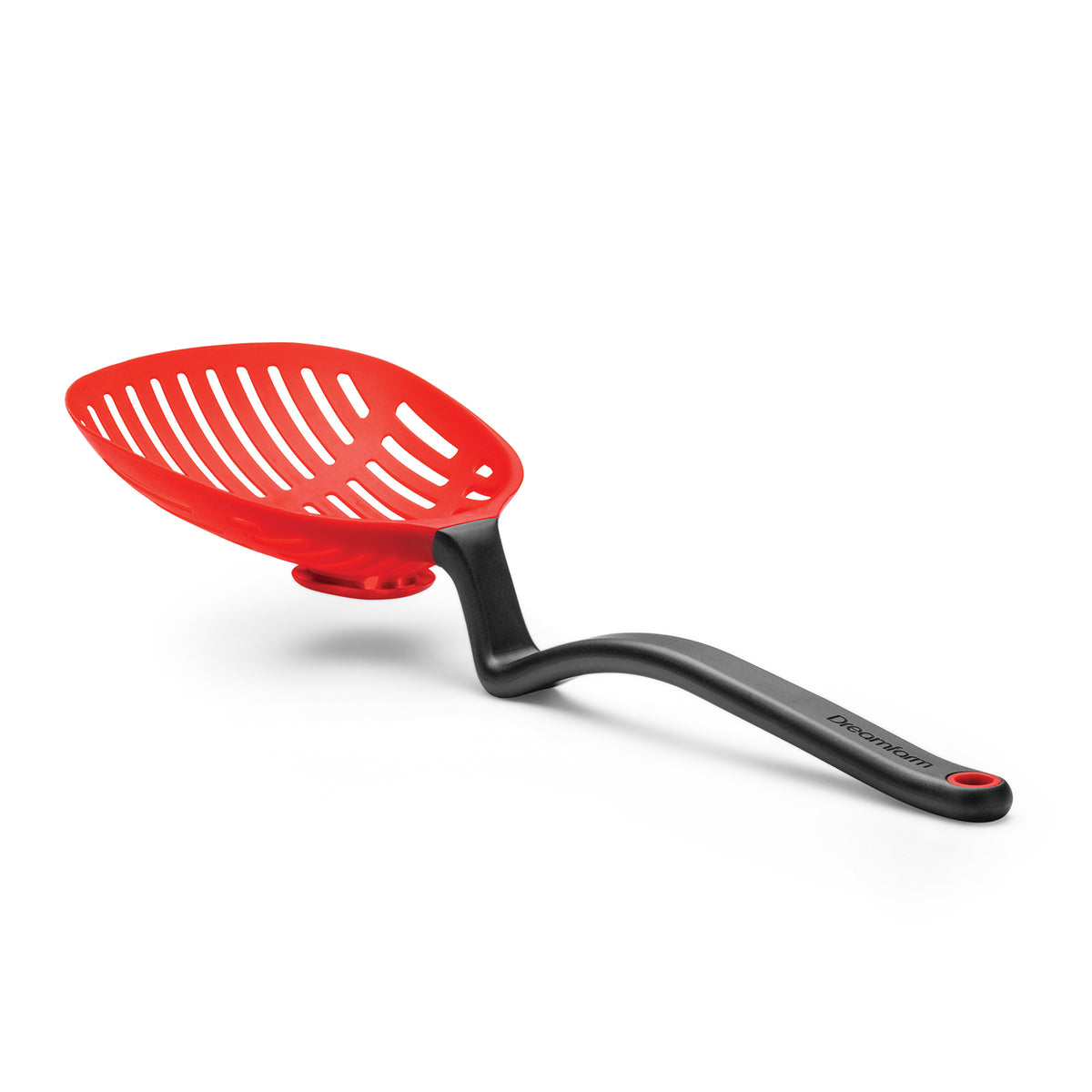 DREAMFARM Schaumkelle inkl. Tropfschale, large size, stainless steel kitchen utensil with slotted spoon and drip tray.